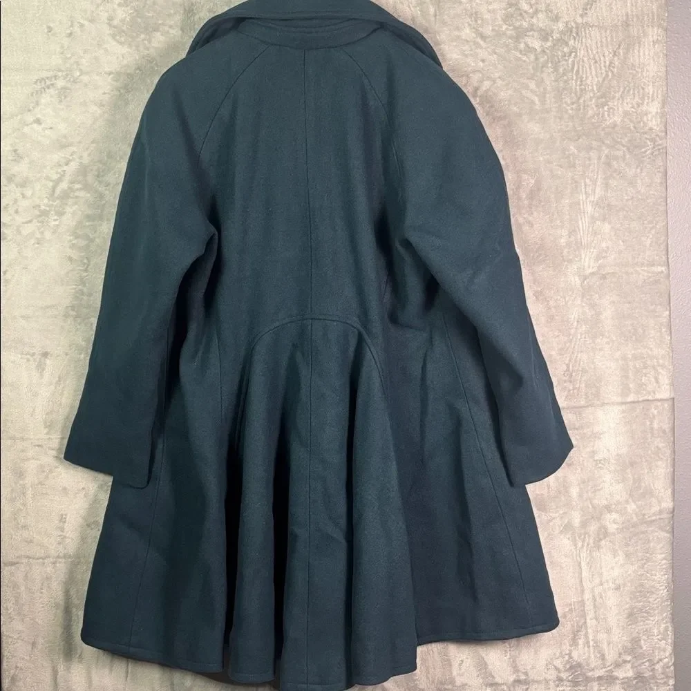 NWT New The Wool Maker Dark Teal Heavy Wool Blend Woman Jacket Pea Coat Size 2XL